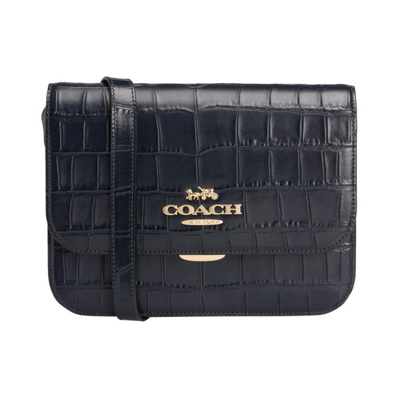 Coach Handbags - Coach Brynn Flap Crocodile Embossed and Smooth Leather Crossbody Bag
